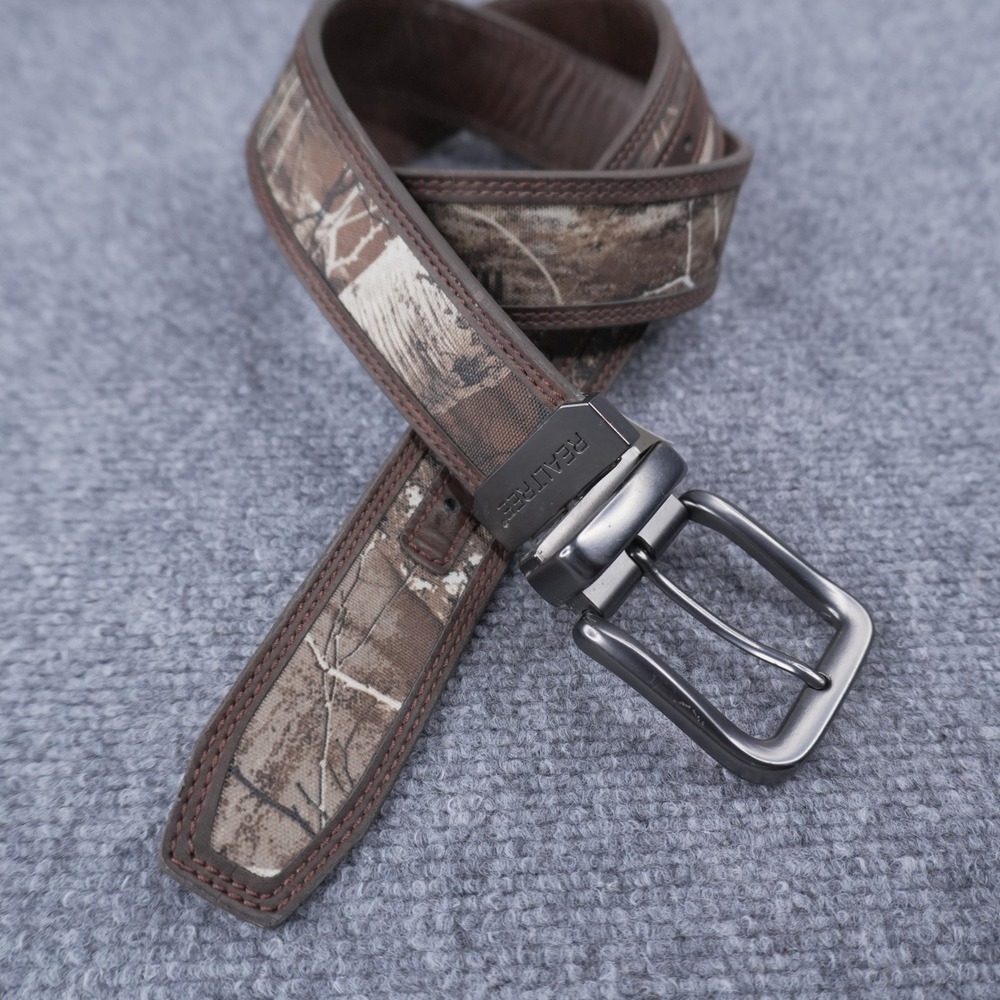 Realtree Belt Mens 34/36 Brown Camouflage Reversible Hunting Outdoor Accessory